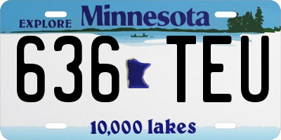 MN license plate 636TEU