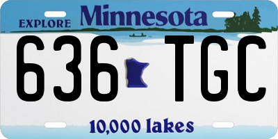 MN license plate 636TGC
