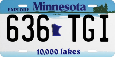 MN license plate 636TGI
