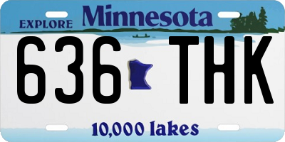 MN license plate 636THK