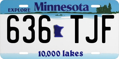 MN license plate 636TJF