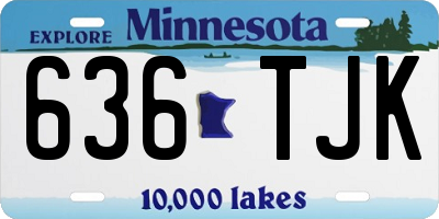 MN license plate 636TJK