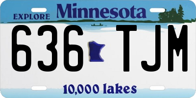 MN license plate 636TJM