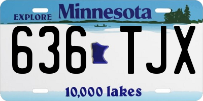 MN license plate 636TJX