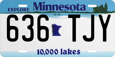 MN license plate 636TJY