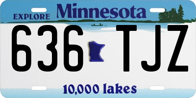 MN license plate 636TJZ