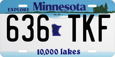 MN license plate 636TKF
