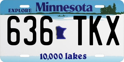 MN license plate 636TKX