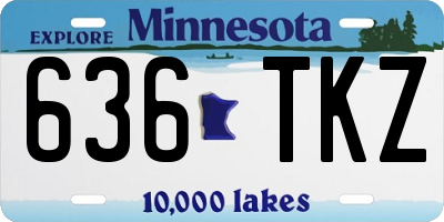 MN license plate 636TKZ