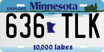 MN license plate 636TLK