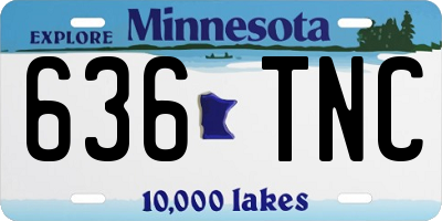 MN license plate 636TNC