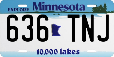 MN license plate 636TNJ