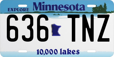 MN license plate 636TNZ
