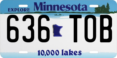 MN license plate 636TOB