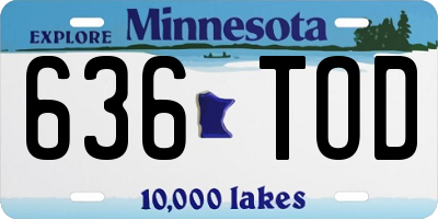 MN license plate 636TOD