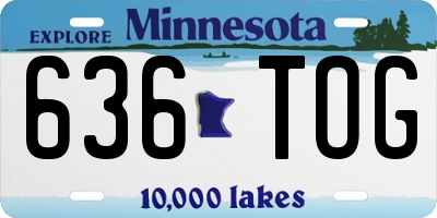 MN license plate 636TOG