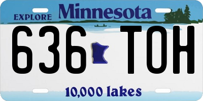 MN license plate 636TOH