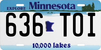 MN license plate 636TOI