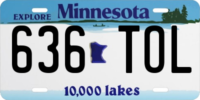 MN license plate 636TOL