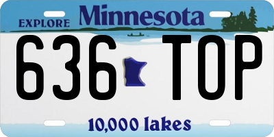 MN license plate 636TOP