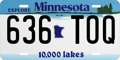 MN license plate 636TOQ