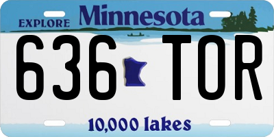 MN license plate 636TOR