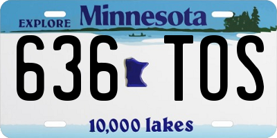 MN license plate 636TOS