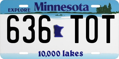 MN license plate 636TOT