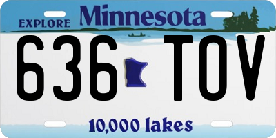 MN license plate 636TOV