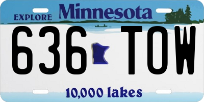 MN license plate 636TOW