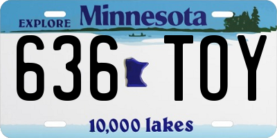 MN license plate 636TOY