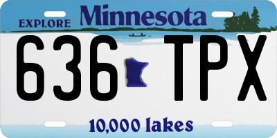 MN license plate 636TPX