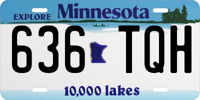 MN license plate 636TQH