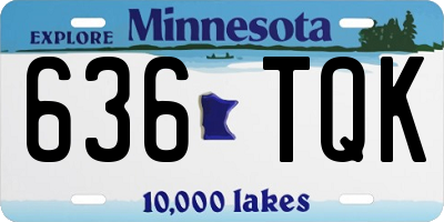 MN license plate 636TQK