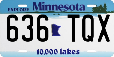 MN license plate 636TQX