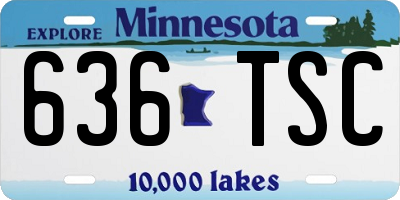 MN license plate 636TSC