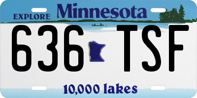 MN license plate 636TSF