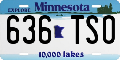 MN license plate 636TSO
