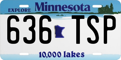 MN license plate 636TSP