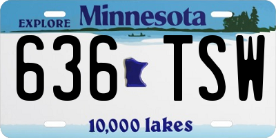 MN license plate 636TSW