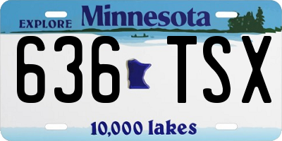 MN license plate 636TSX