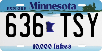 MN license plate 636TSY