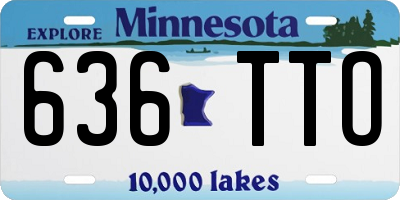 MN license plate 636TTO