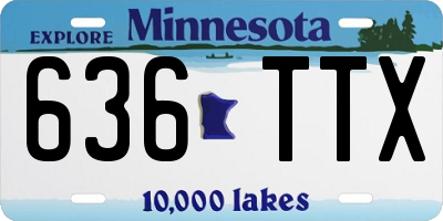 MN license plate 636TTX