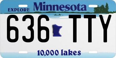 MN license plate 636TTY