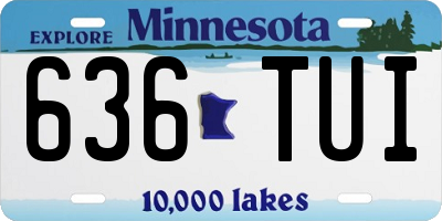 MN license plate 636TUI