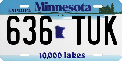MN license plate 636TUK