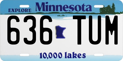 MN license plate 636TUM