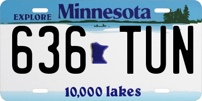 MN license plate 636TUN