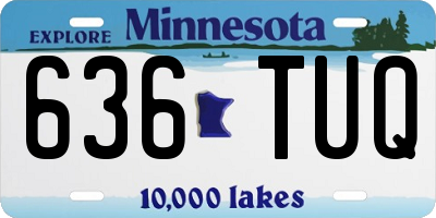 MN license plate 636TUQ